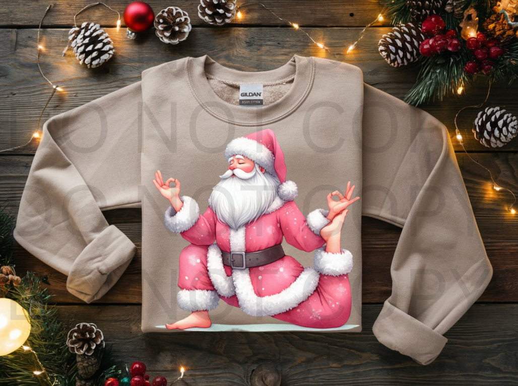 Santa Yoga #5941 - Ready to Press DTF Transfer Full Color
