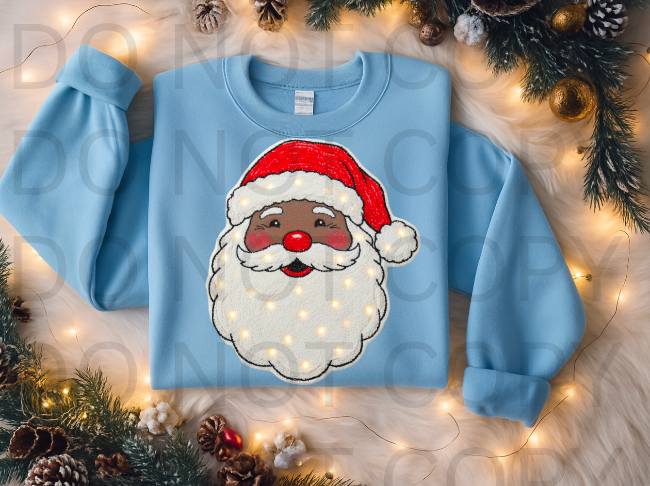 Faux Light Up Santa #5956 - Ready to Press DTF Transfer Full Color