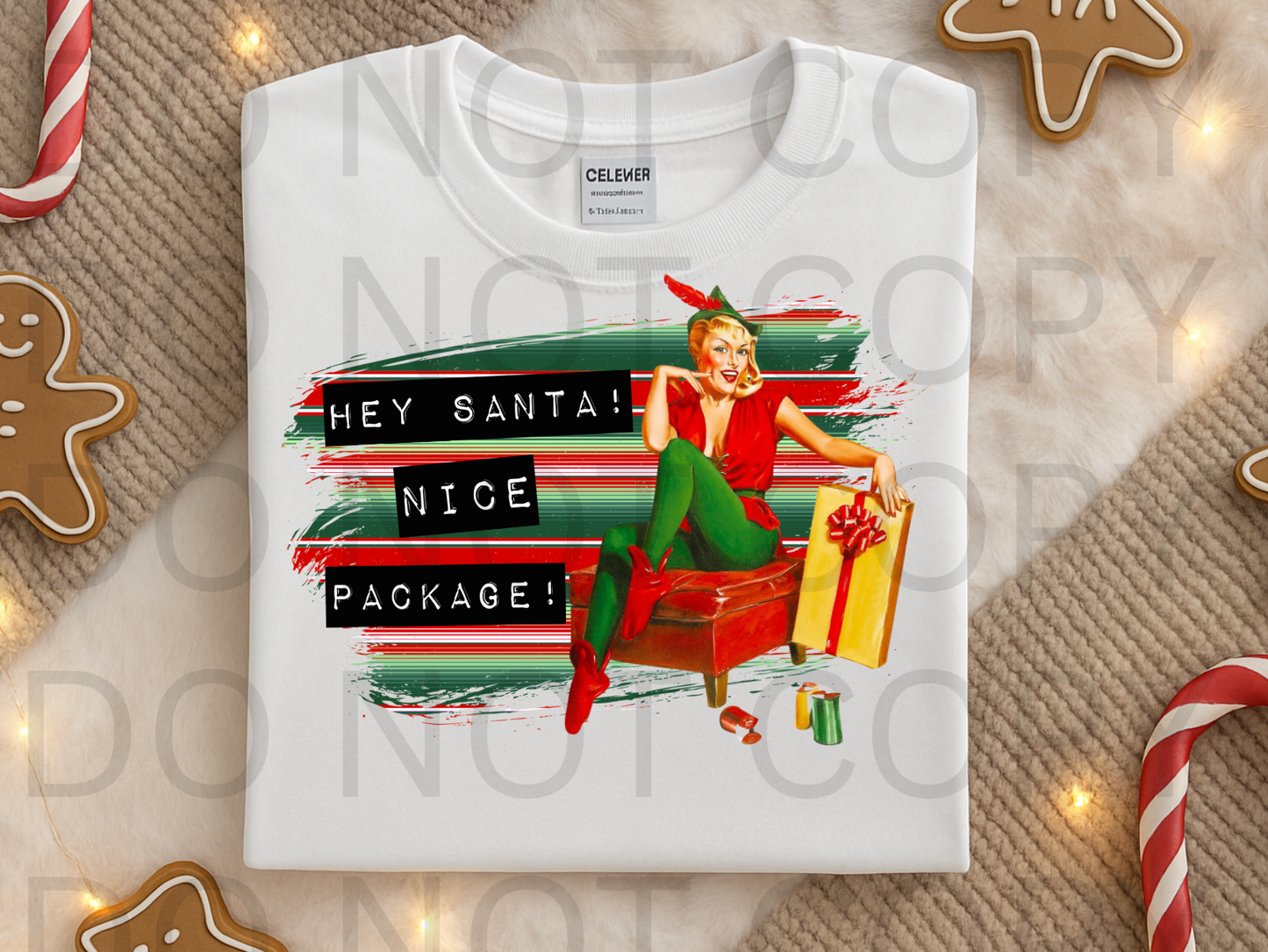 Hey Santa! Nice Package #6018 - Ready to Press DTF Transfer Full Color