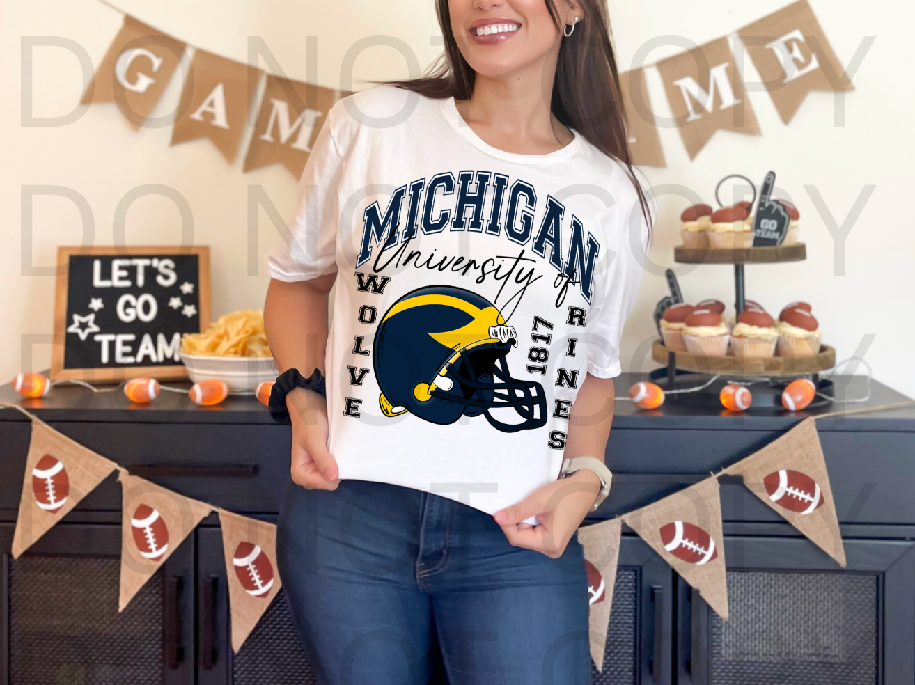 Michigan University #6057 - Ready to Press DTF Transfer Full Color