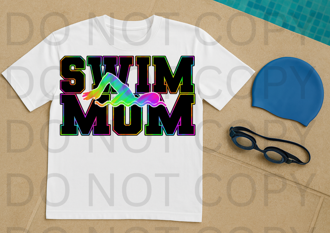 Swim Mom #6073 - Ready to Press DTF Transfer Full Color