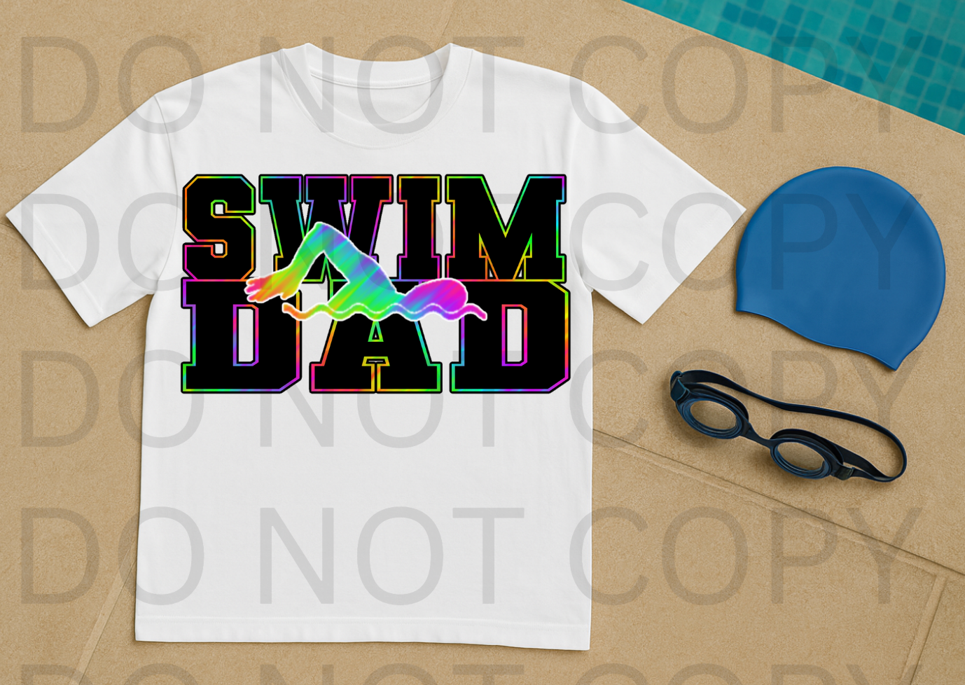Swim Dad #6072 - Ready to Press DTF Transfer Full Color