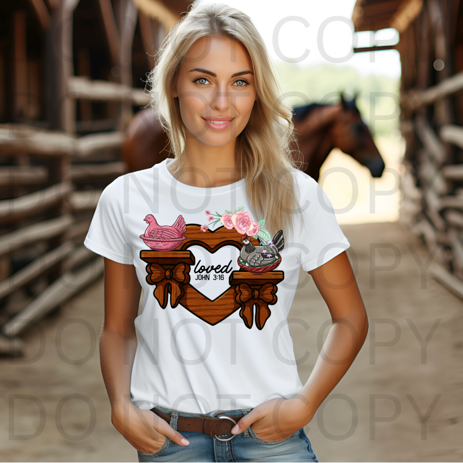 Loved, John 3:16 #6187 - Ready to Press DTF Transfer Full Color