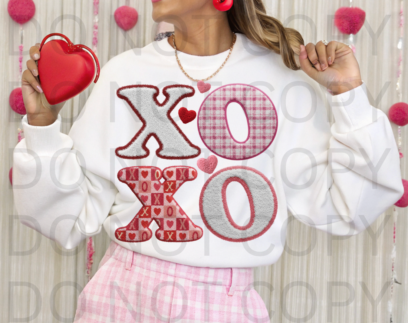 Faux Fur XOXO #6201 - Ready to Press DTF Transfer Full Color