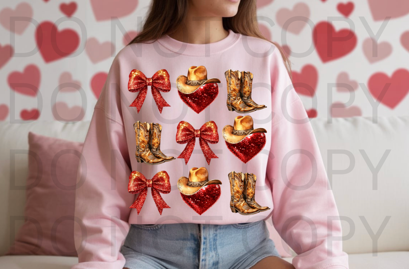 Western Valentine #6230 - Ready to Press DTF Transfer Full Color