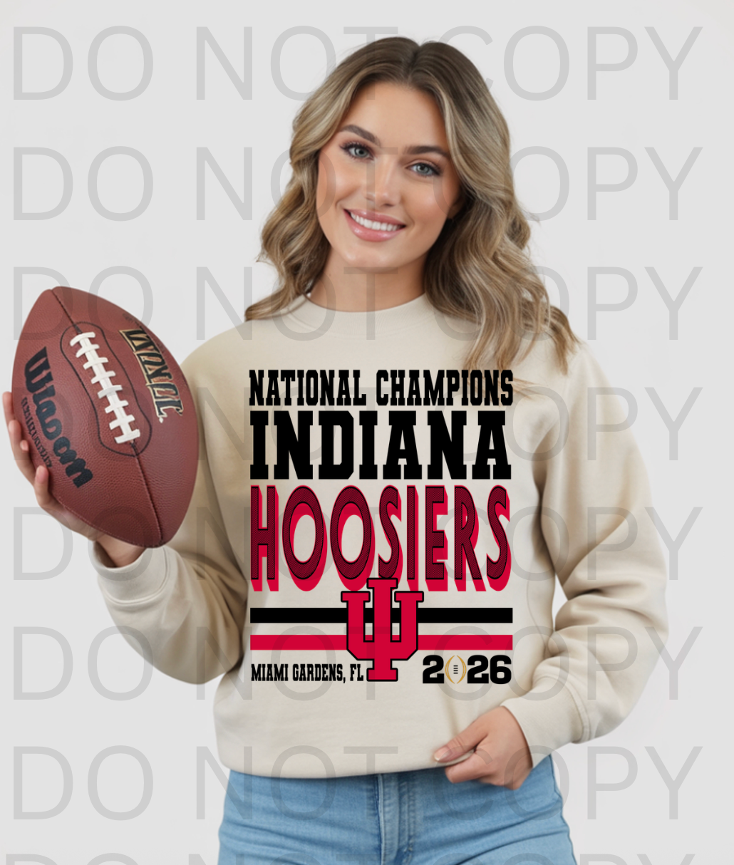 Hoosiers National Champs - Black #6243 - Ready to Press DTF Transfer Full Color