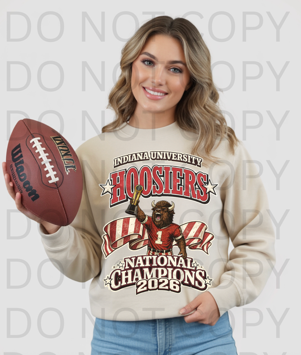 Indiana University National Champs - Hoosier Mascot #6235 - Ready to Press DTF Transfer Full Color