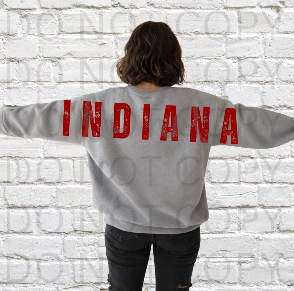 Indiana Distressed Long #6238 - Ready to Press DTF Transfer Full Color