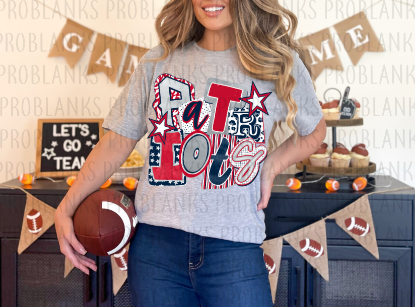 Patriots Ransom Text #001 - Ready to Press DTF Transfer Full Color