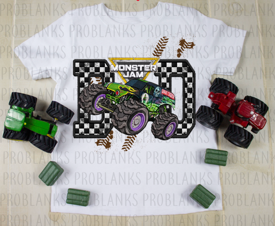 Monster Jam Dad - Grave Digger #6290 - Ready to Press DTF Transfer Full Color