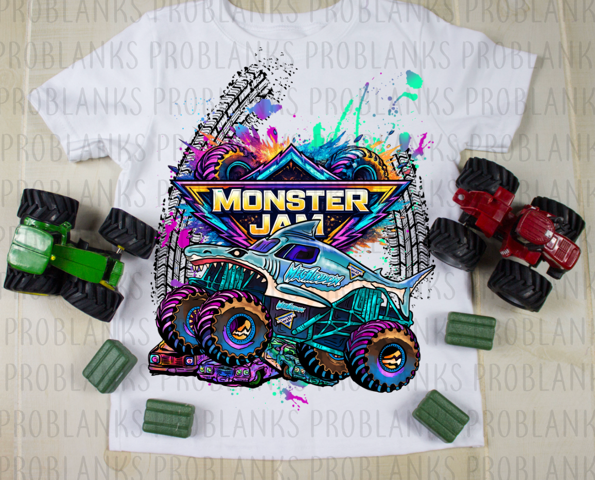 Monster Jam Megalodon #6279 - Ready to Press DTF Transfer Full Color