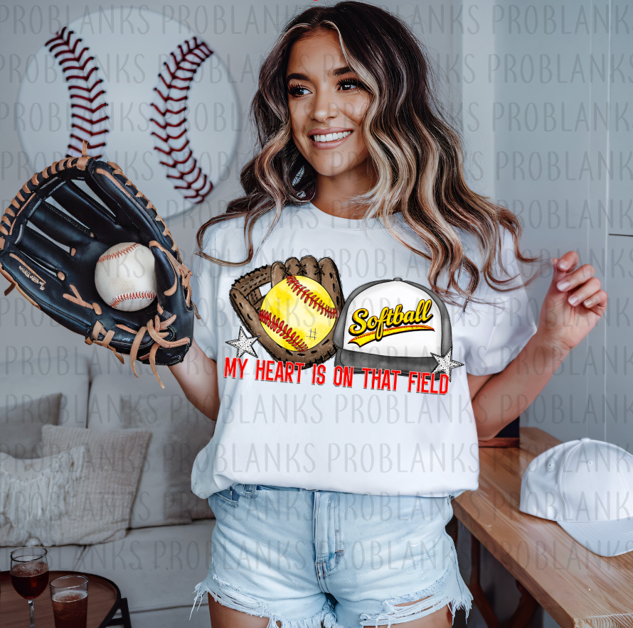 My Heart Is On That Field #6313 - Ready to Press DTF Transfer Full Color