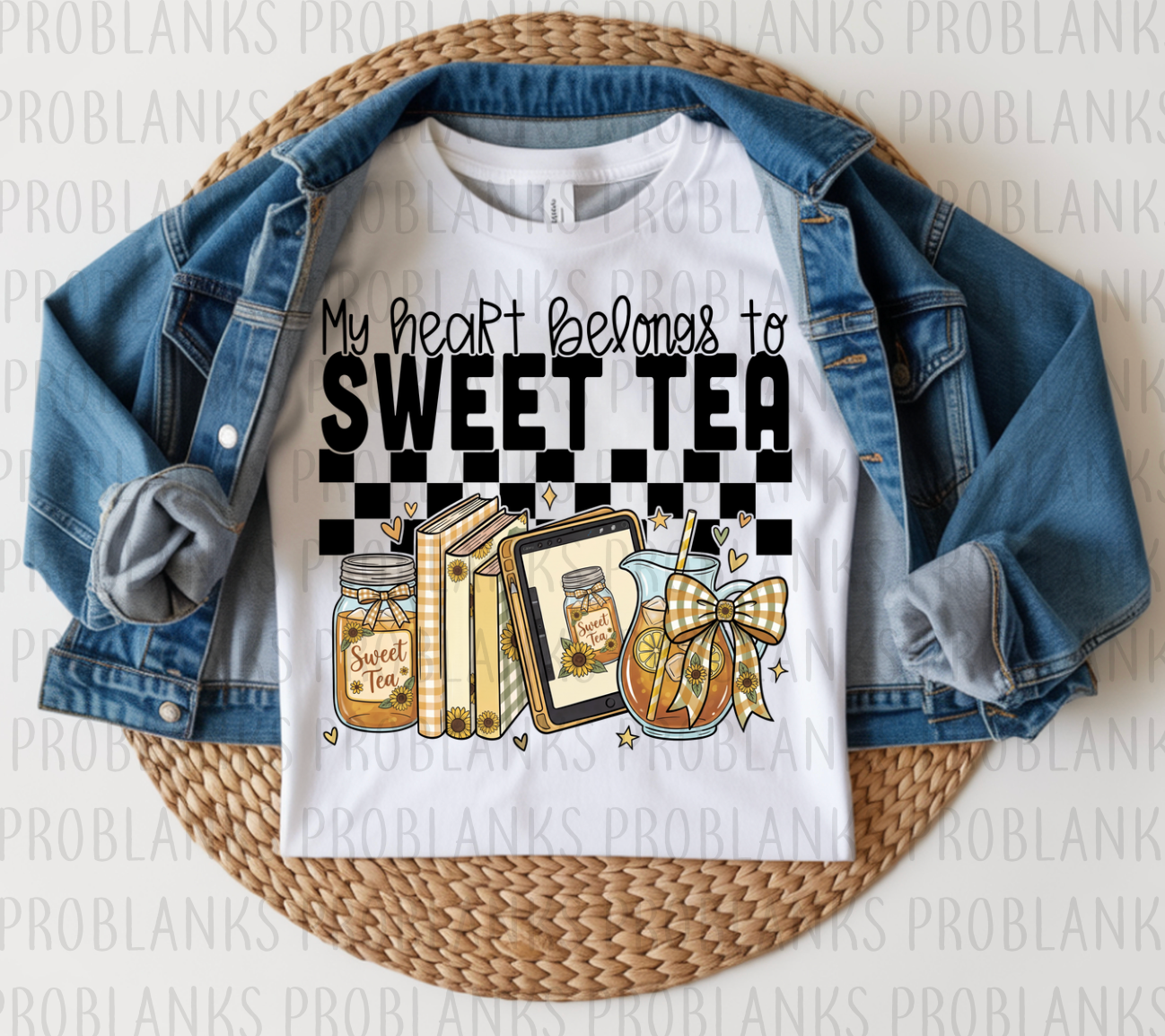 My Heart Belongs To Sweet Tea #6333 - Ready to Press DTF Transfer Full Color