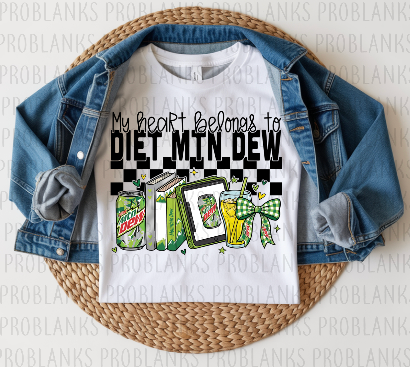 My Heart Belongs To Diet Mountain Dew #6332 - Ready to Press DTF Transfer Full Color