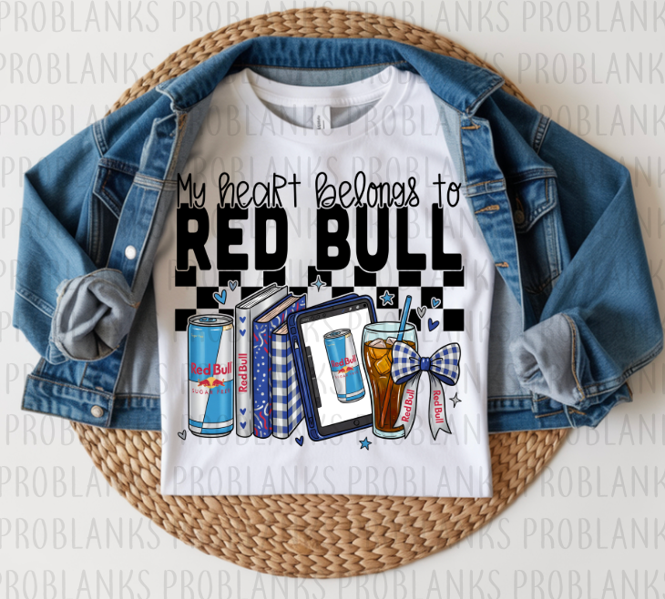 My Heart Belongs To Red Bull Sugar Free #6324 - Ready to Press DTF Transfer Full Color