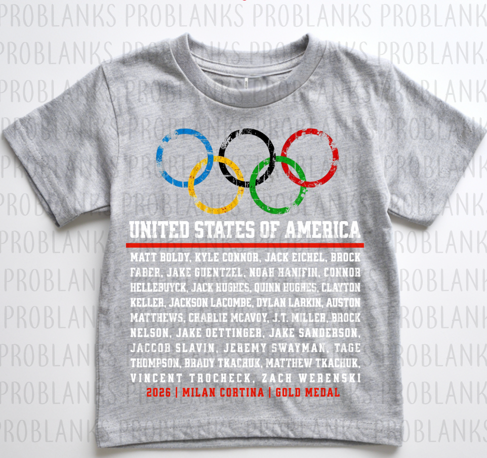 Mens USA Roster (White) #6396 - Ready to Press DTF Transfer Full Color