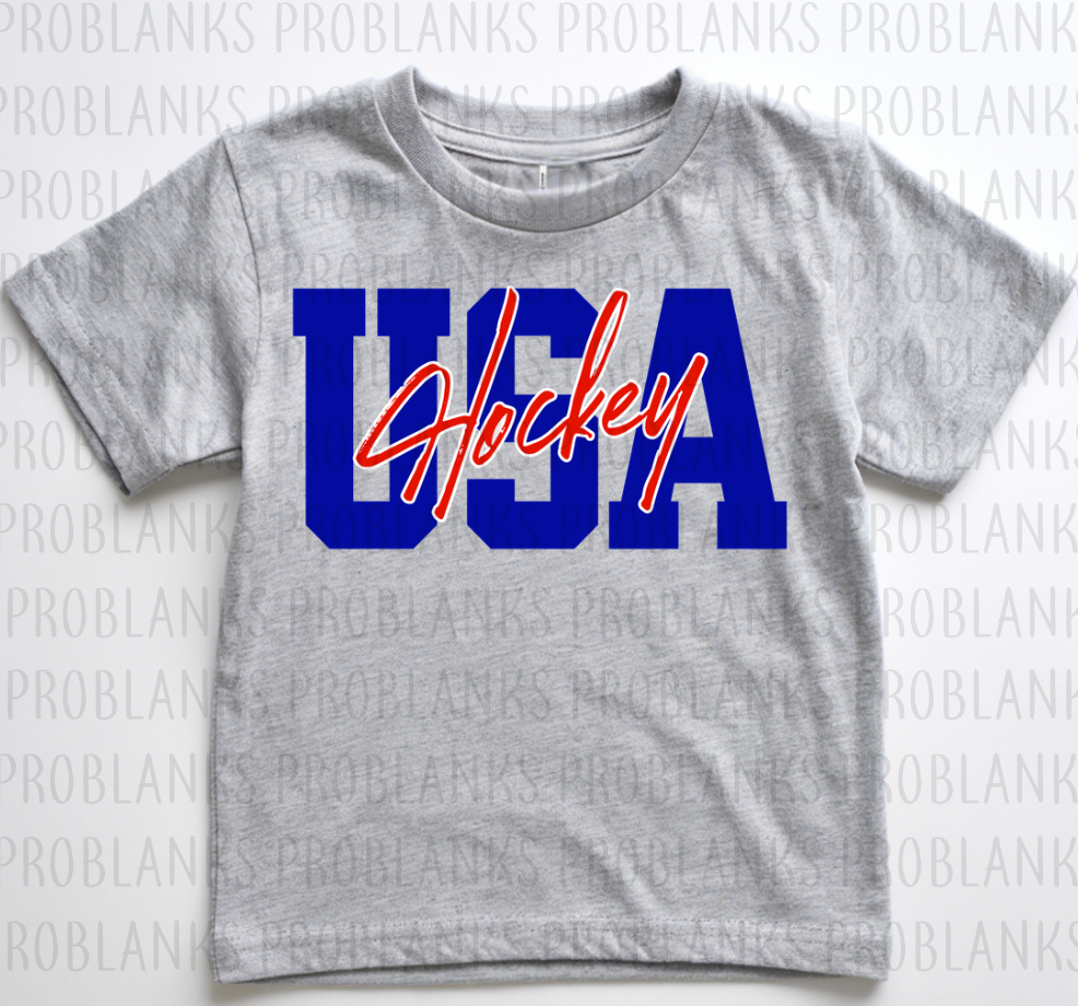 Blue USA Hockey #6398 - Ready to Press DTF Transfer Full Color