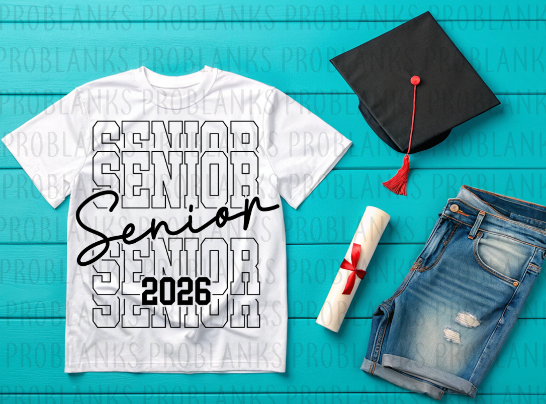 Stacked 2026 Senior #6428 - Ready to Press DTF Transfer Full Color