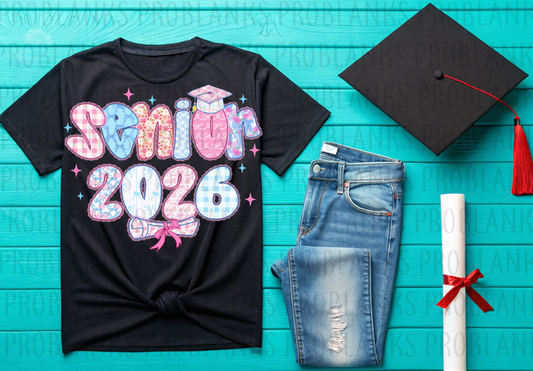 Mixed Pattern 2026 Senior #6429 - Ready to Press DTF Transfer Full Color