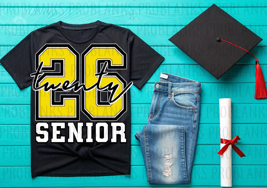 Yellow 2026 Senior #6425 - Ready to Press DTF Transfer Full Color