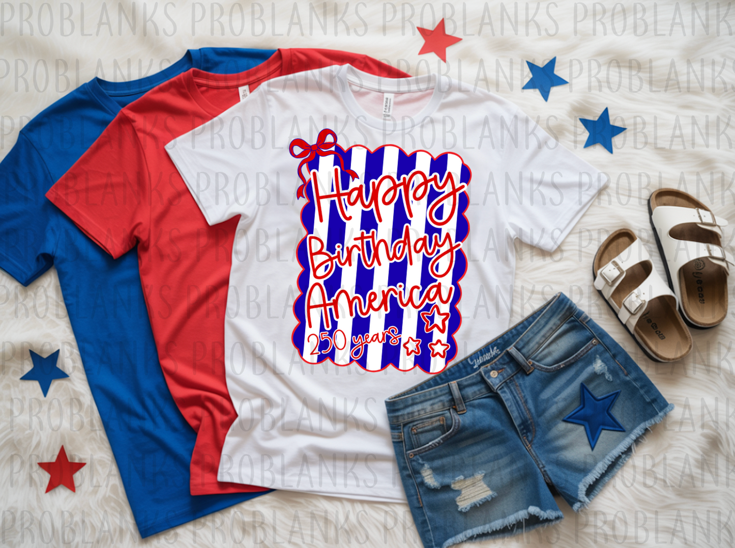 Happy Birthday America #6497 - Ready to Press DTF Transfer Full Color