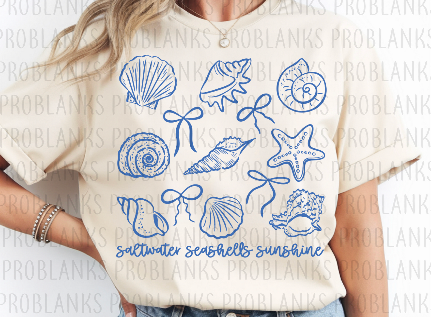 Saltwater Seashells Sunshine #6504 - Ready to Press DTF Transfer Full Color