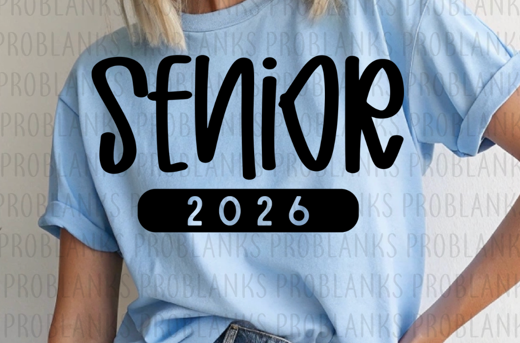 Black Senior 2026 #6527 - Ready to Press DTF Transfer Full Color