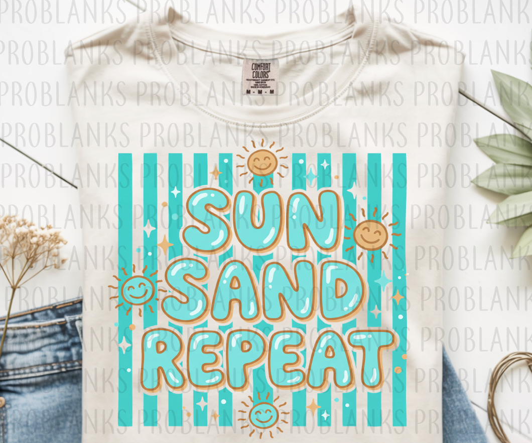 Sun Sand Repeat #6609 - Ready to Press DTF Transfer Full Color