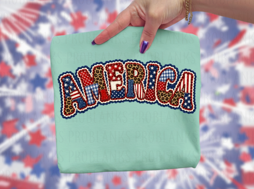 America Ruffles Patchwork - $2 Transfer Thursday - ADULT 11 Inch Transfer