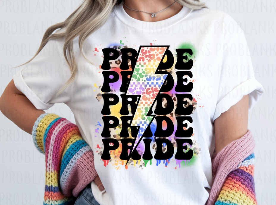 Stacked Pride Splatter #6801 - Ready to Press DTF Transfer Full Color