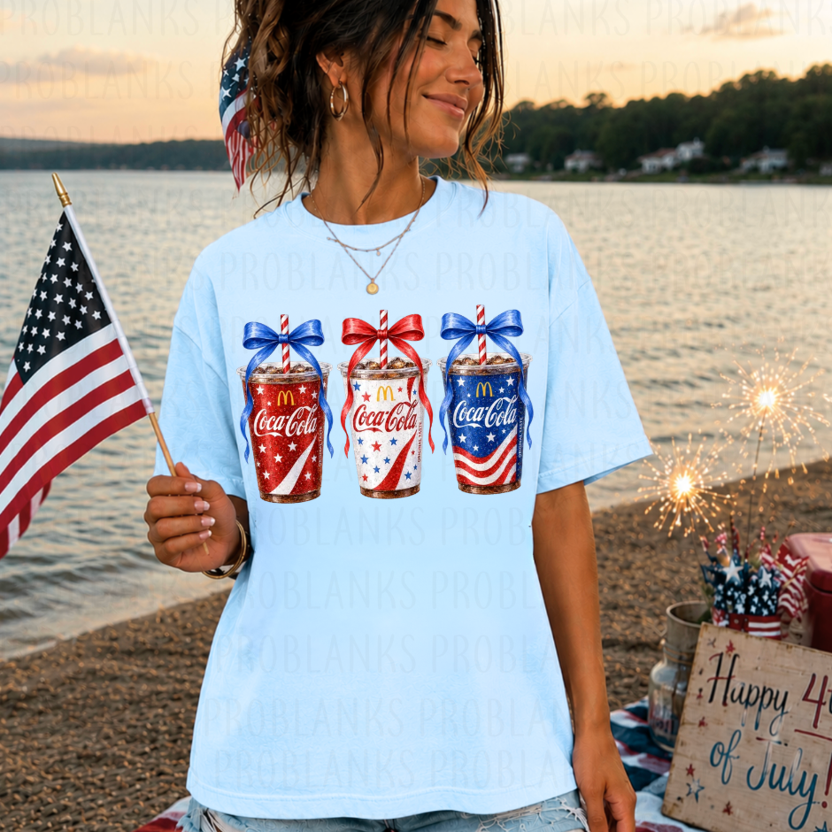 Golden Arches Patriotic Coca Cola #6827 - Ready to Press DTF Transfer Full Color