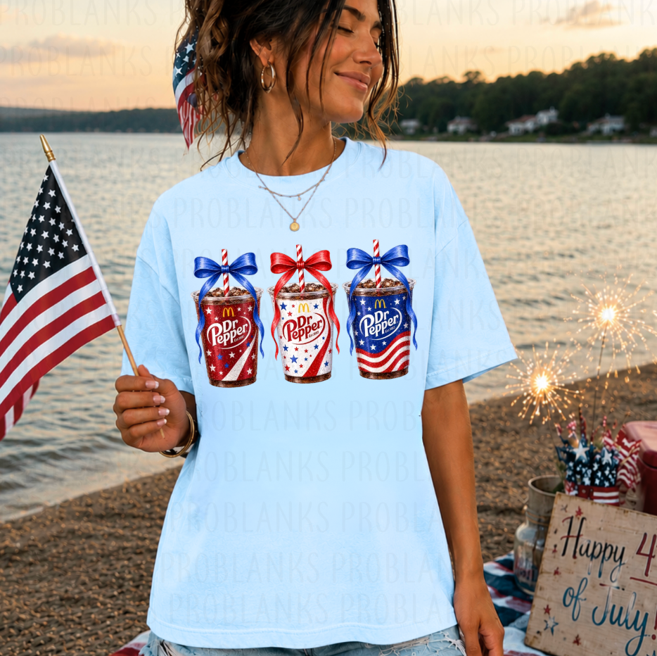 Golden Arches Patriotic Dr Pepper #6825 - Ready to Press DTF Transfer Full Color