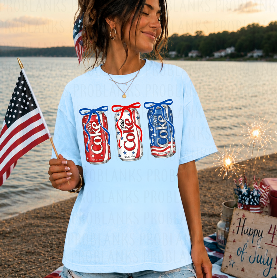 Patriotic Diet Coke #6822 - Ready to Press DTF Transfer Full Color