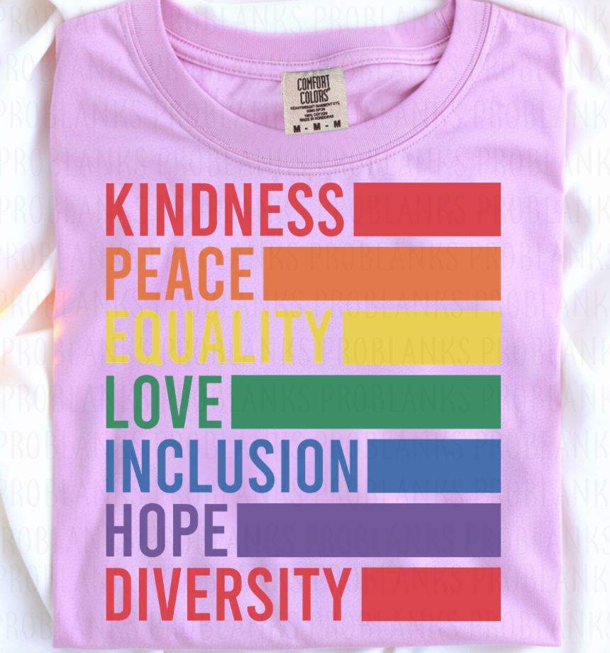 Kindness Mantra #6990 - Ready to Press DTF Transfer Full Color