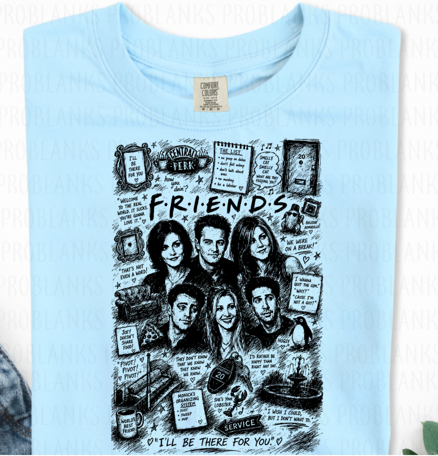 Friends Collage #6883 - Ready to Press DTF Transfer Full Color