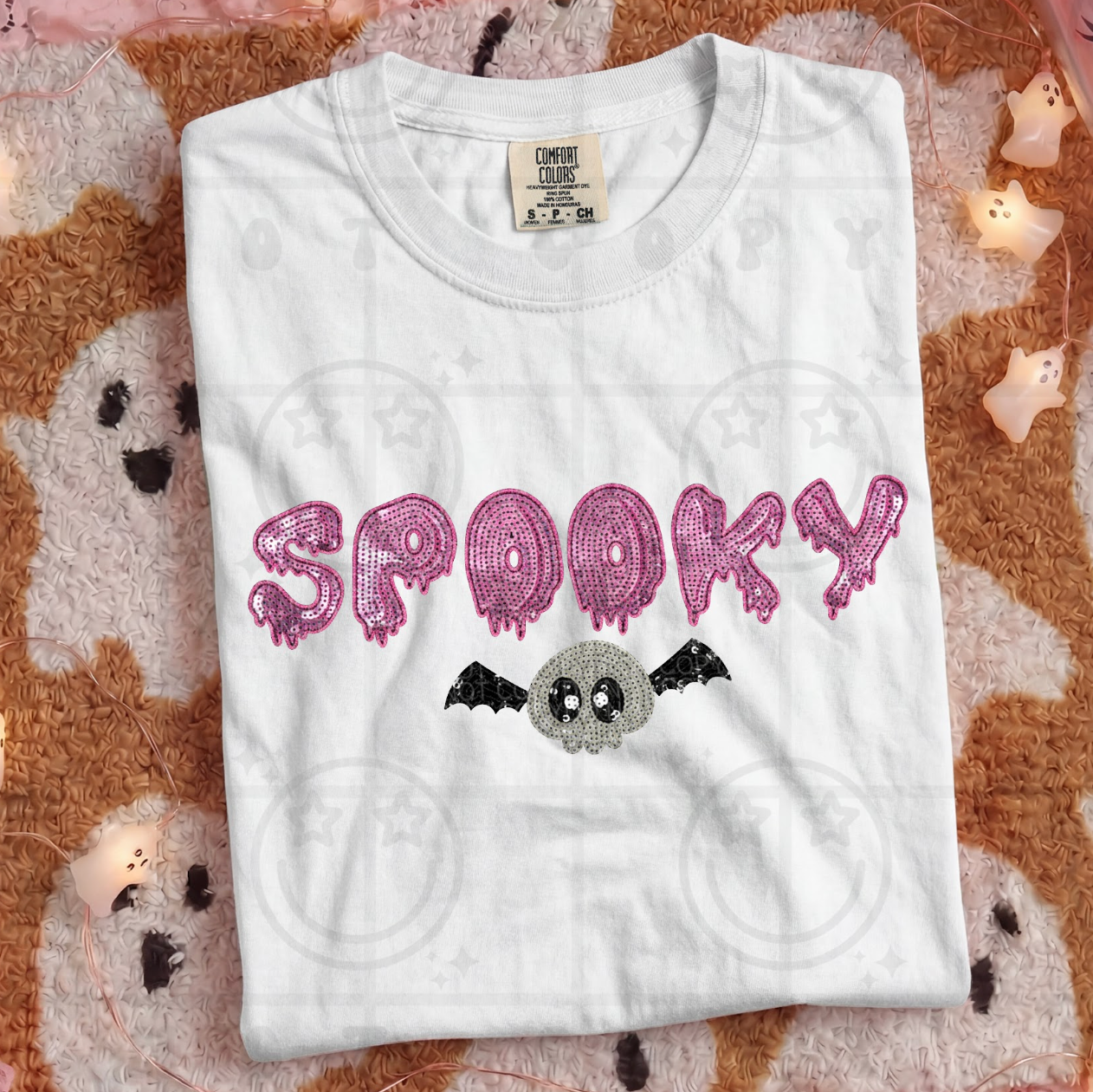 Spooky Faux Sequins #7013 - Ready to Press DTF Transfer Full Color