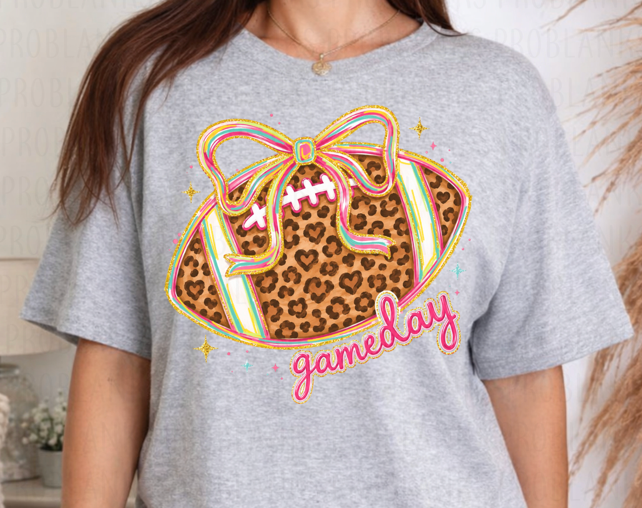 Animal Print Football Game Day #7025 - Ready to Press DTF Transfer Full Color