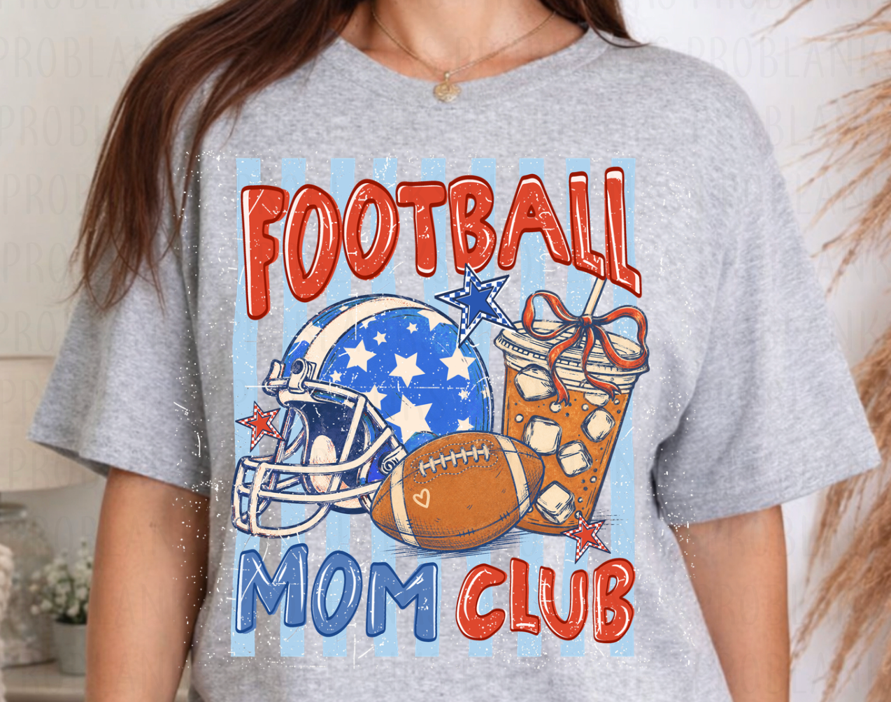 Football Mom Club #7022 - Ready to Press DTF Transfer Full Color