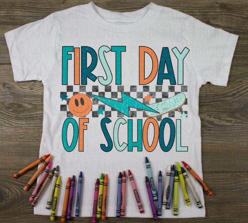 First Day Of School Checkered - $2 Transfer Thursday - ADULT 11 Inch Transfer