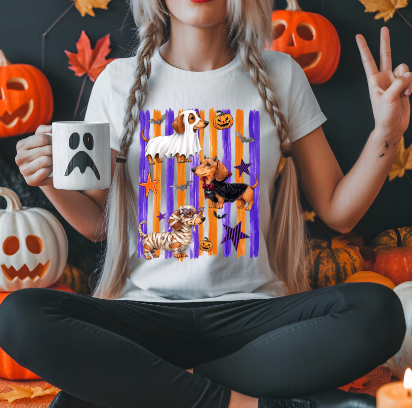 Halloween Dachshund #7073 - Ready to Press DTF Transfer Full Color