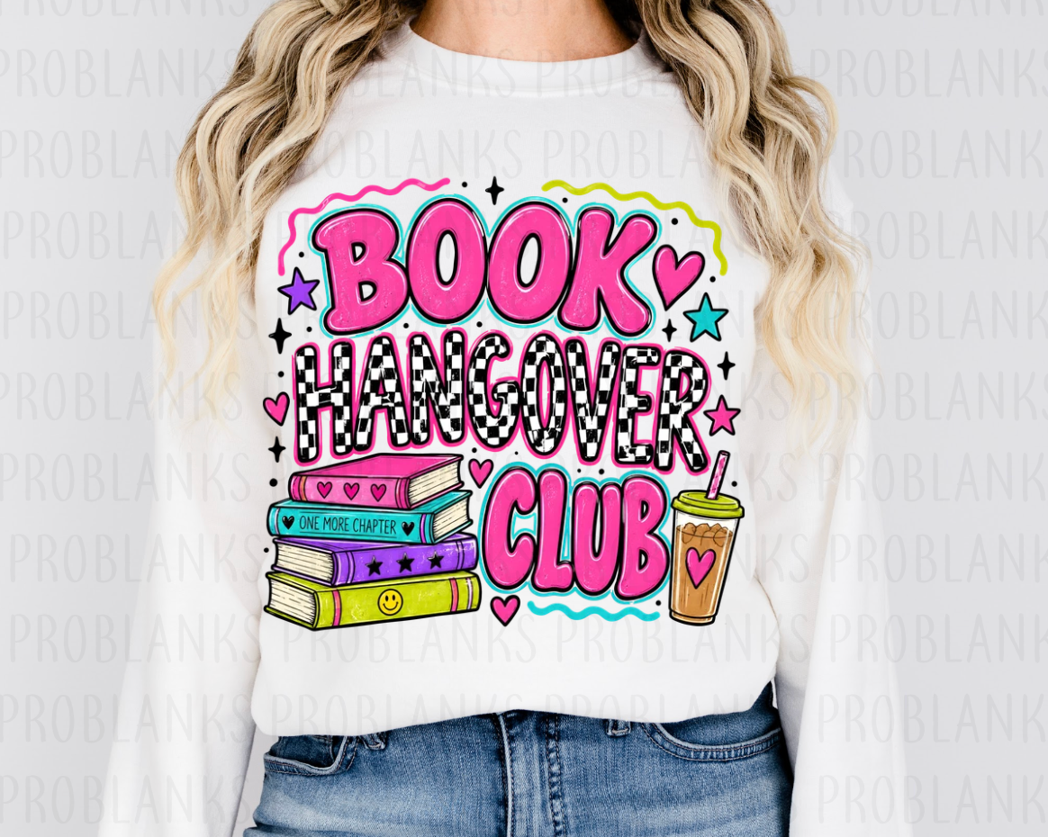 Book Hangover Club #7156 - Ready to Press DTF Transfer Full Color