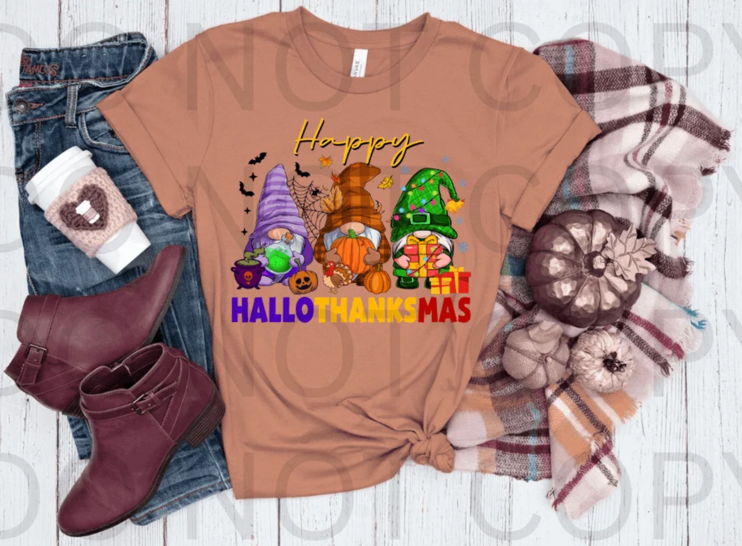 Happy Hallo-Thanks-Mas - $2 Transfer Thursday - ADULT 11 Inch Transfer