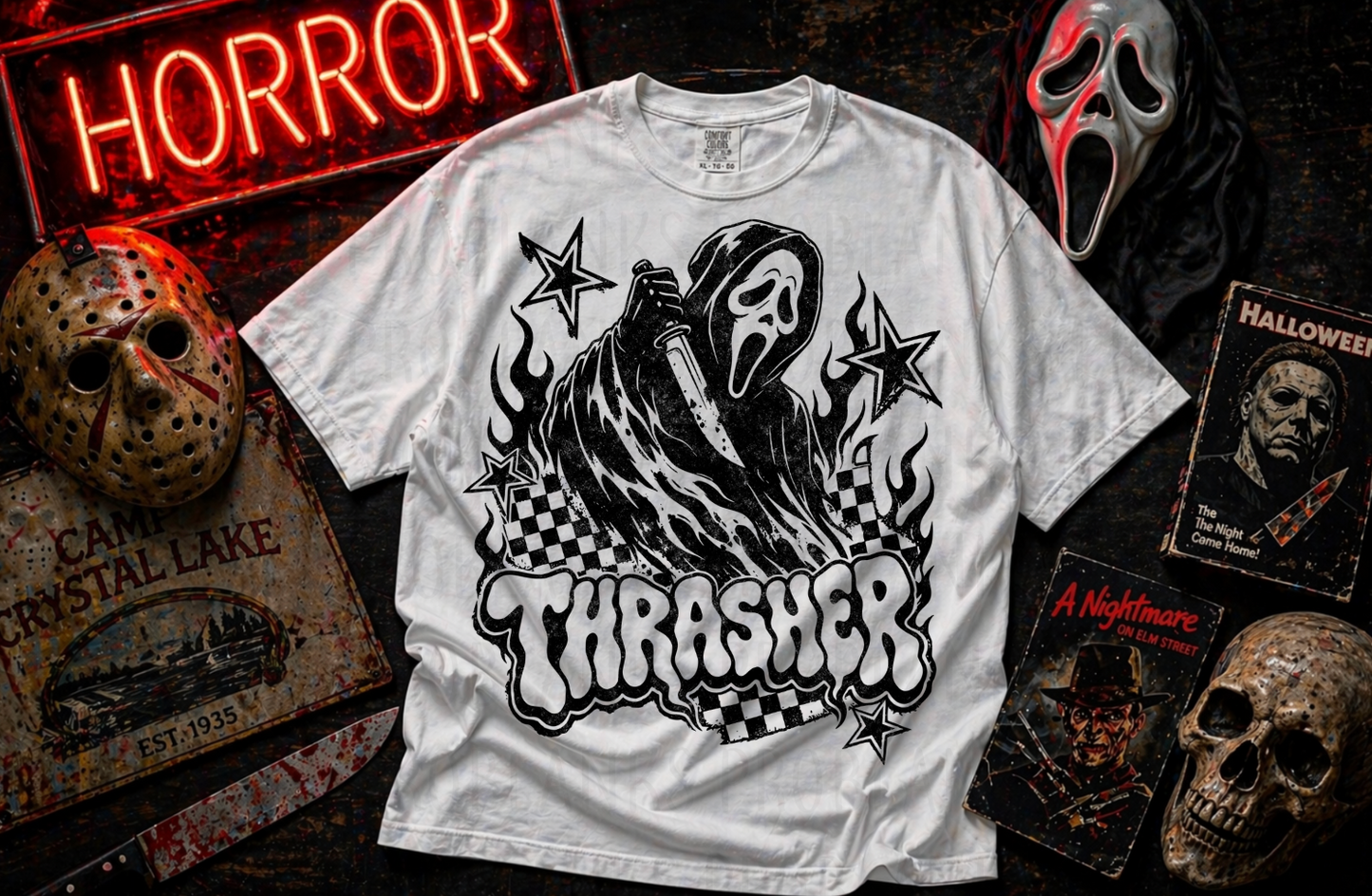 Thrasher Ghost Face #7172 - Ready to Press DTF Transfer Full Color