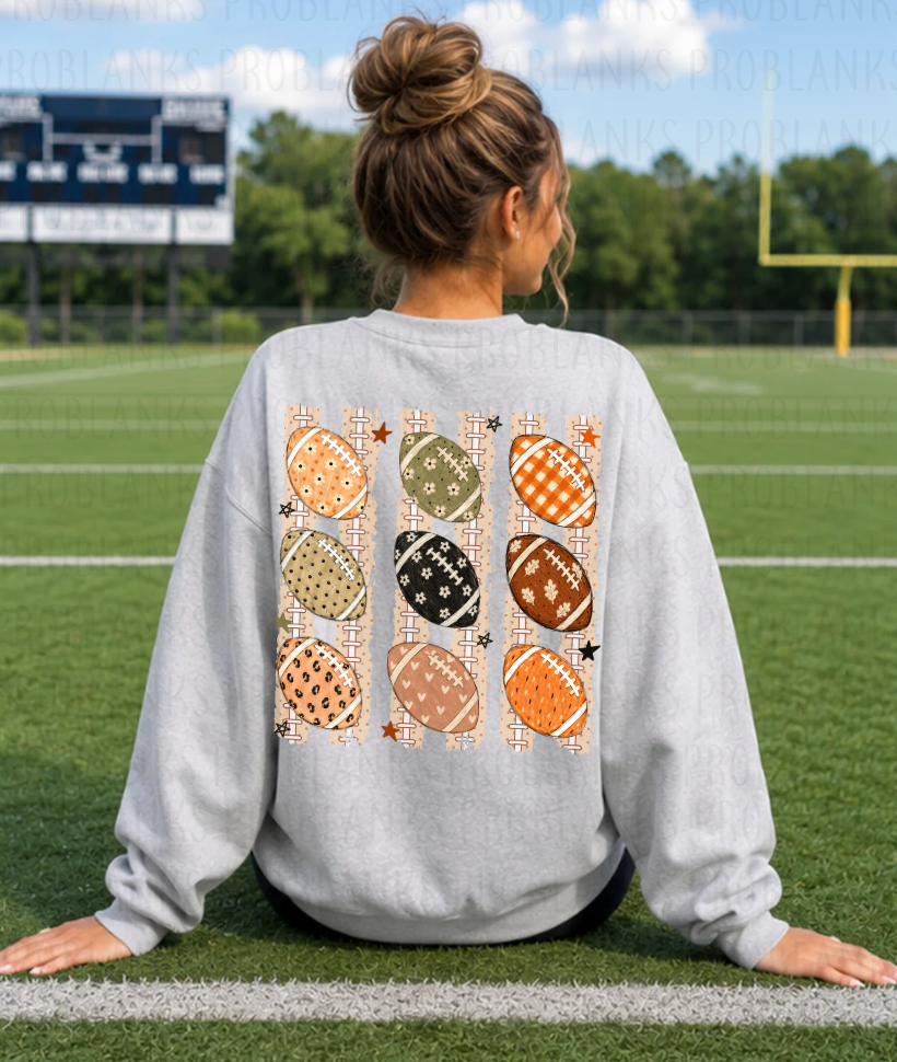 Fall Footballs #7200 - Ready to Press DTF Transfer Full Color