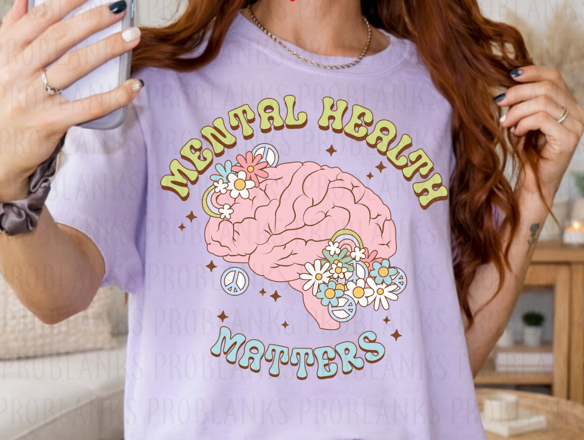 Decorated Brain / Mental Health Matters - $2 Transfer Thursday - ADULT 11 Inch Transfer