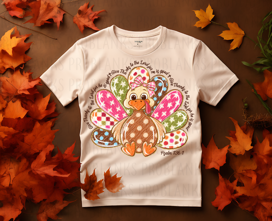 Religious Turkey #7281 - Ready to Press DTF Transfer Full Color