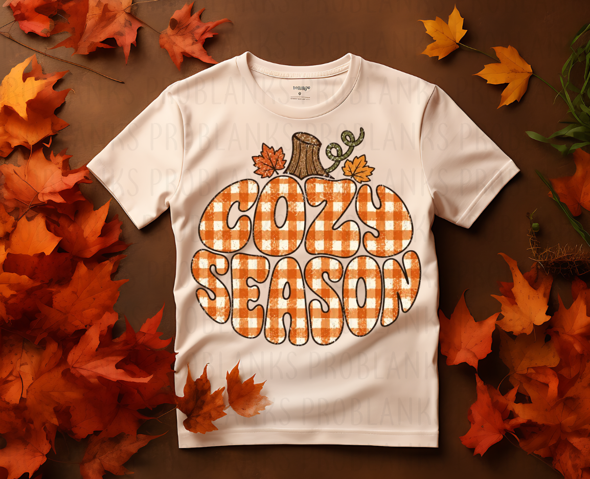 Cozy Season Pumpkin #7270 - Ready to Press DTF Transfer Full Color