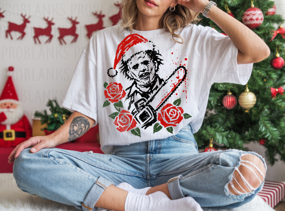 Leatherface Christmas #7327 - Ready to Press DTF Transfer Full Color