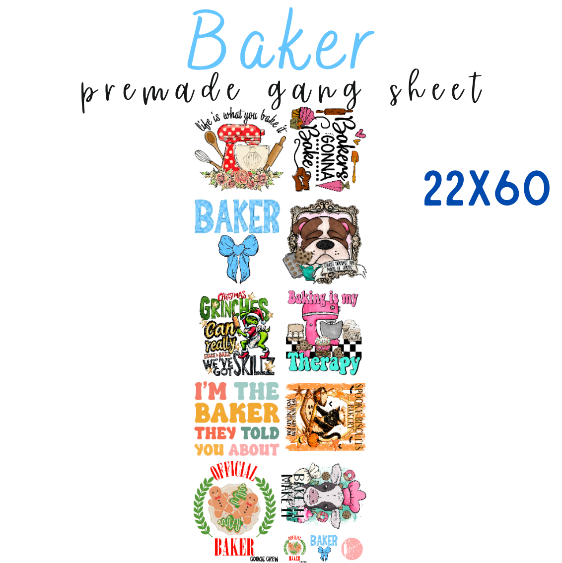 Baker Pre-Made DTF Gang Sheet 22x60