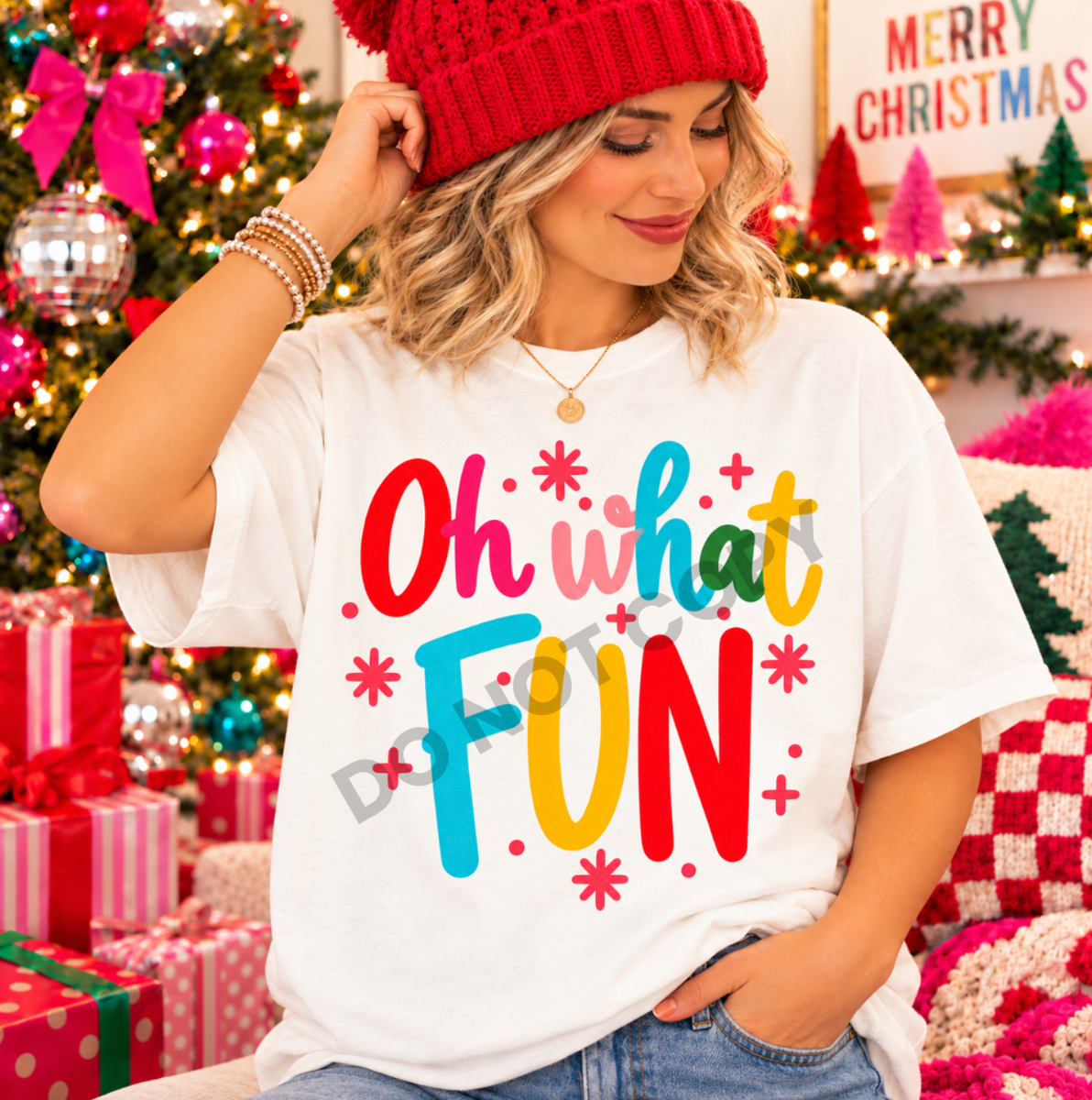 Oh What Fun #7339 - Ready to Press DTF Transfer Full Color